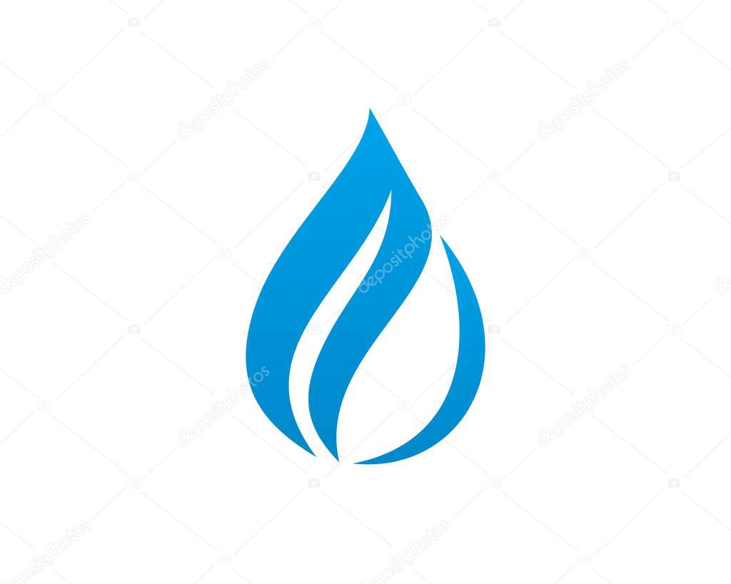 Water and gas in blue color logo