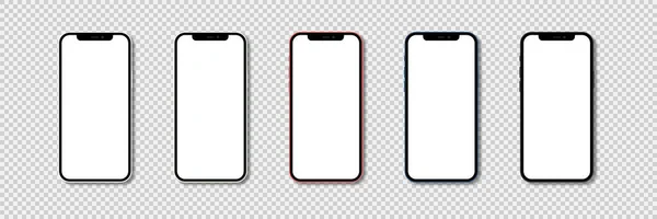 Iphone 12空白屏幕矢量现实模拟 苹果手机模拟隔离 正式的颜色 Iphone的前景 现代触摸屏智能手机 — 图库矢量图片
