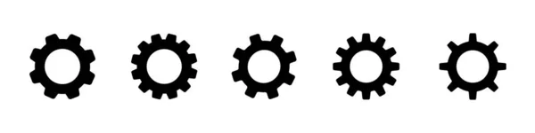 Колесо Передач Чорний Вектор Значок Набір Конфігурацій Коліс Білий Фон — стоковий вектор
