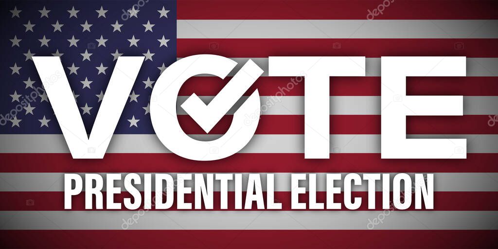 presidential election vote 2020 us. american voting. voter choise voise sign. america president ballot emblem. united states government  poll white background  november 3