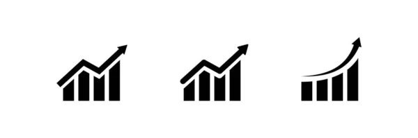 Grafiek Opgroeiend Vectoricoon Economie Grafische Groei Pijl Stijgen Marktkaart Teken — Stockvector