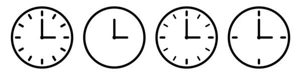 Time Vector Icon Clock Thin Line Isolated Icons Watch Black — Stock Vector