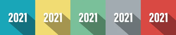 2021 Fundo Vetor Ano Novo Feliz Celebração Cor Data Banner — Vetor de Stock