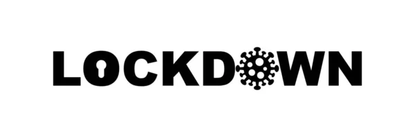 Logo Uzamčení Vektorové Ikony Koronavirus Globální Karanténní Ilustrace Bílé Pozadí — Stockový vektor