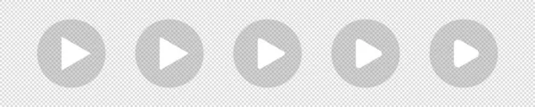 Εικονίδιο Διανυσματικού Πλήκτρου Λευκά Κουμπιά Βίντεο Εκκίνησης Διαφανές Φόντο Μουσική — Διανυσματικό Αρχείο
