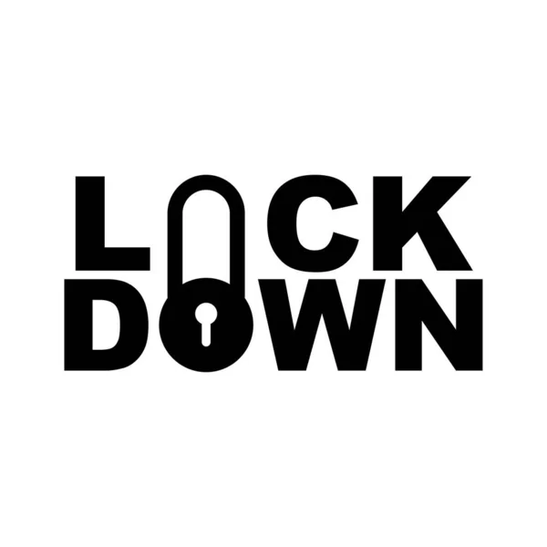 Lockdown Vektor Ikon Logotyp Coronavirus Global Karantän Illustration Vit Bakgrund Stockvektor