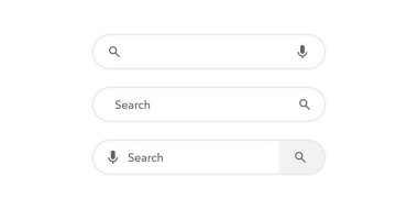 Arama çubuğu vektör şablonu neumorfizm tasarımı beyaz arkaplan. Saha modelini arayın. Web ögesine bak. Düğme izole sembol çizimi. Ui görünümü.