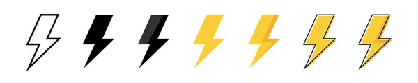 Ikon Vektor Petir Set Logo Flash Cahaya Ikon Latar Belakang - Stok Vektor
