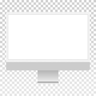 bilgisayar boş ekran maketi, modern masaüstü pc izole edilmiş vektör maketi 
