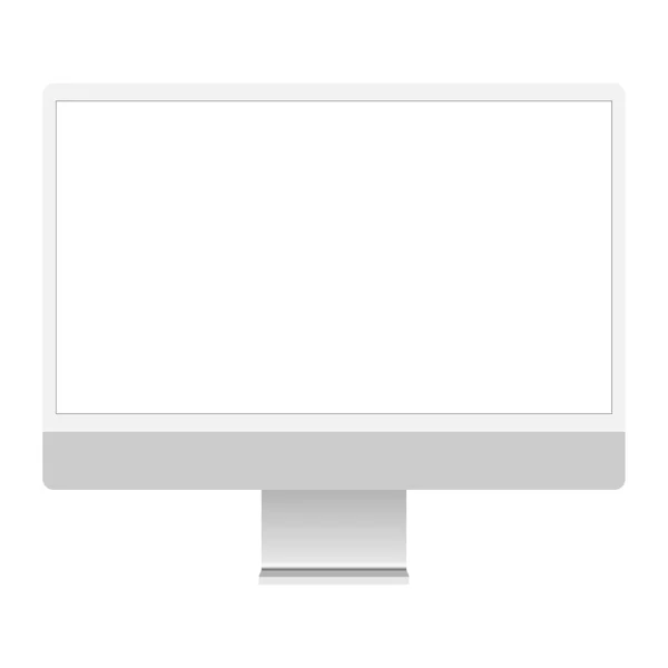 Computer Blank Screen Mockup Modern Desktop Mock Isolated Vector — Stock Vector