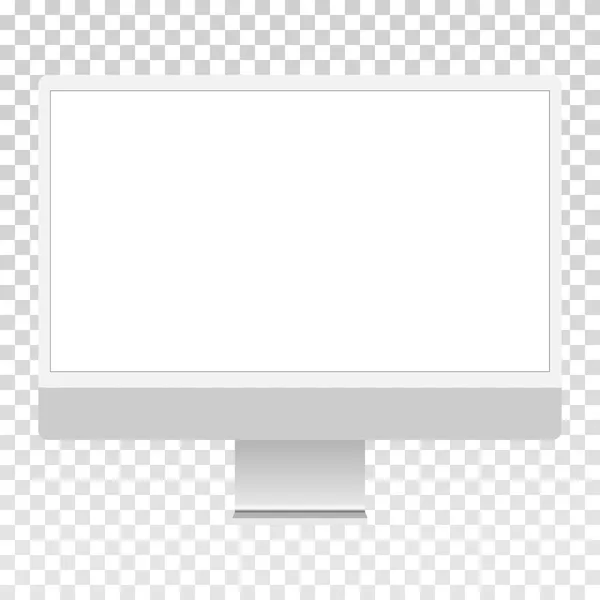 Mockup Pantalla Blanco Computadora Escritorio Moderno Mock Vector Aislado — Archivo Imágenes Vectoriales