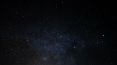 Yıldızlı Samanyolu takımyıldızları. Gece gökyüzü hareketi, uzayın derinliklerindeki evren alanı.