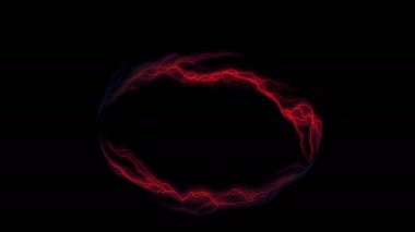 Kırmızı şimşek enerji küresi hareketi, soyut grafik animasyon arkaplanı