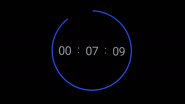 Compte à rebours d'horloge numérique à mouvement rapide, vitesse d'écoulement du temps, mouvement de l'horloge — Video