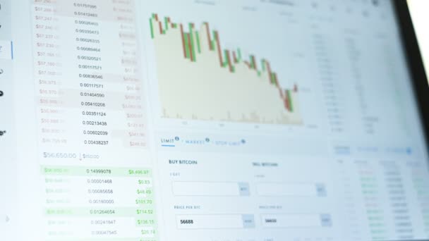 Crypto valuta trading index handel bijwerken, Bitcoin ethereum, futuristische business rijkdom — Stockvideo