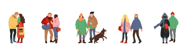Les gens en tenue d'hiver — Image vectorielle