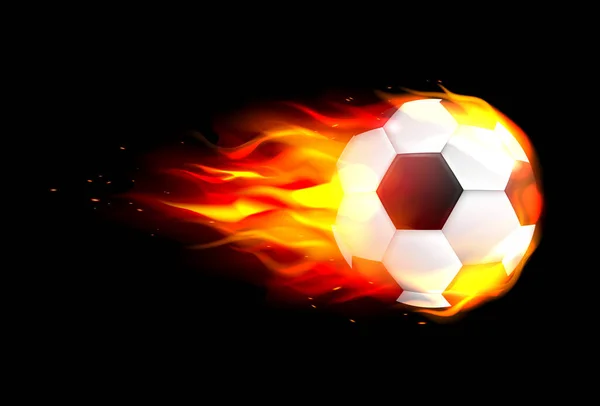 Ballon de football flamboyant — Image vectorielle