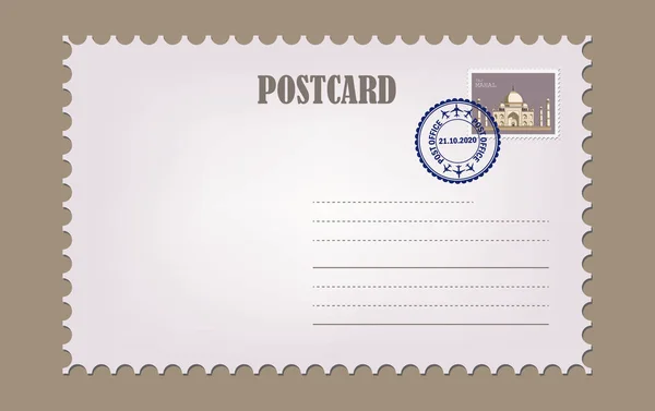 Tarjeta postal y sobre — Vector de stock