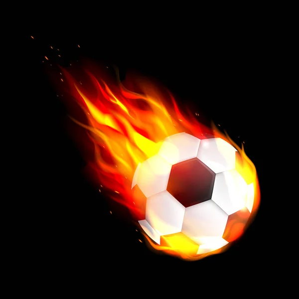 Flammande fotboll fotboll — Stock vektor