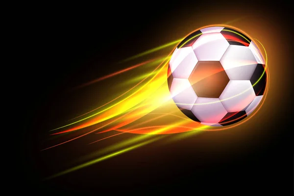サッカーボールの飛行 — ストックベクタ