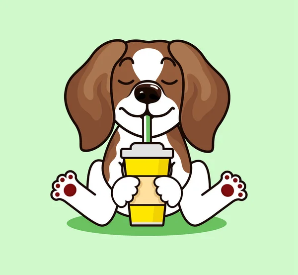 Lindo perrito beagle fresco — Vector de stock