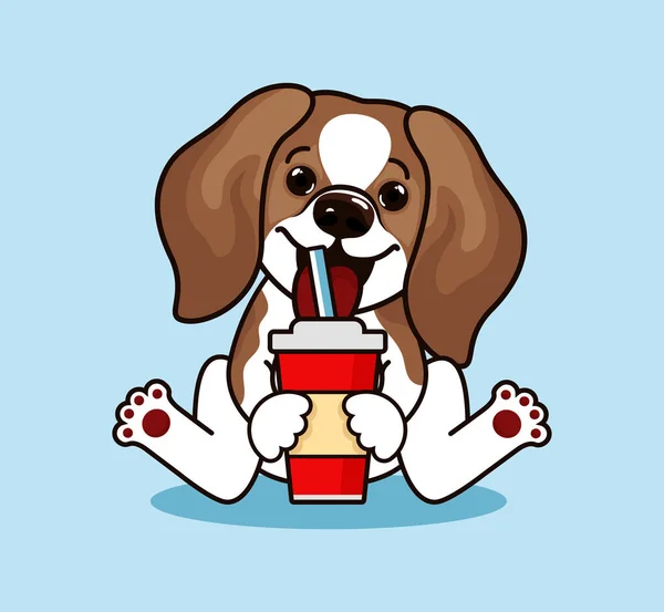 Niedliche coole Beagle Welpen — Stockvektor