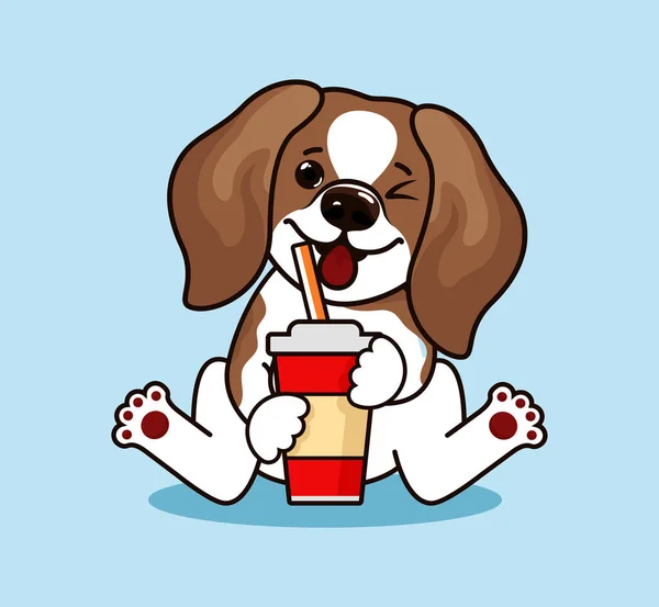 Lindo perrito beagle fresco — Vector de stock