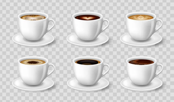 Realistische Kaffeetassen — Stockvektor