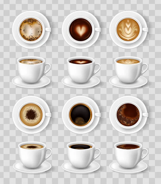 Xícaras de café realista — Vetor de Stock