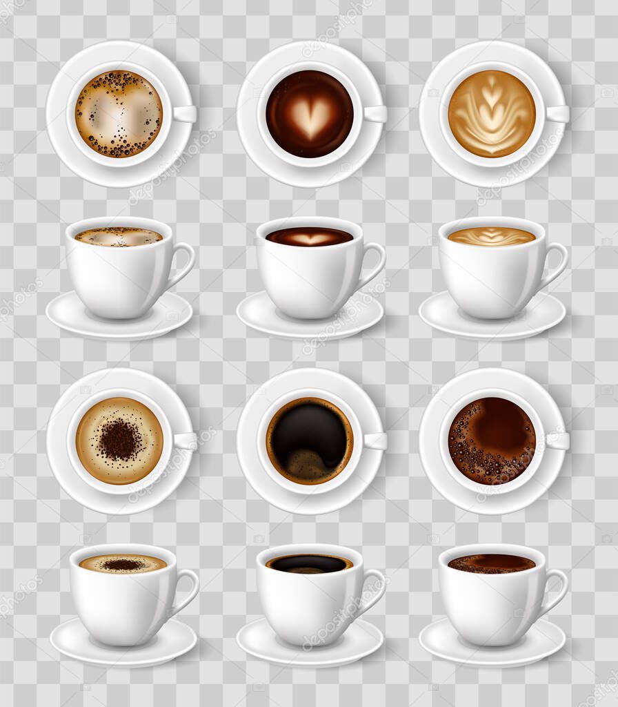 Realistic coffee cups