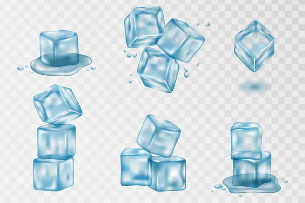Cubos de hielo realistas — Archivo Imágenes Vectoriales