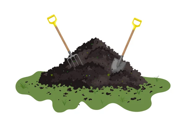 Vector pile of soil — Stock Vector