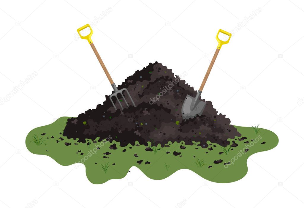 Vector pile of soil