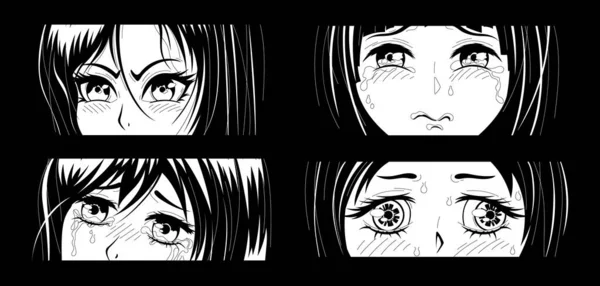 Japanischer Slogan mit Manga-Gesichtskopie — Stockvektor