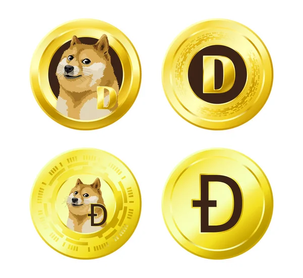 Dogecoin DOGE şifreleme para birimi — Stok Vektör