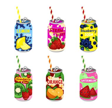 Çeşitli lezzetli gazozlar.