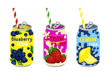 Çeşitli lezzetli gazozlar.