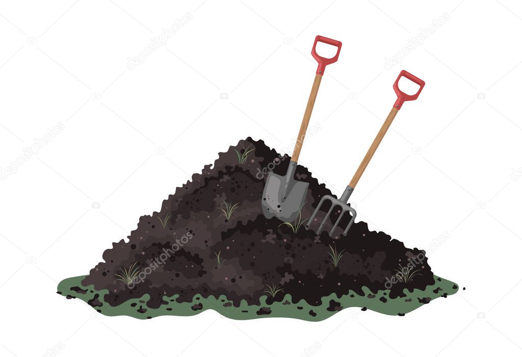 Vector pile of soil