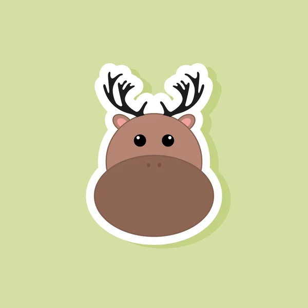 Cute deer face — Stock Vector