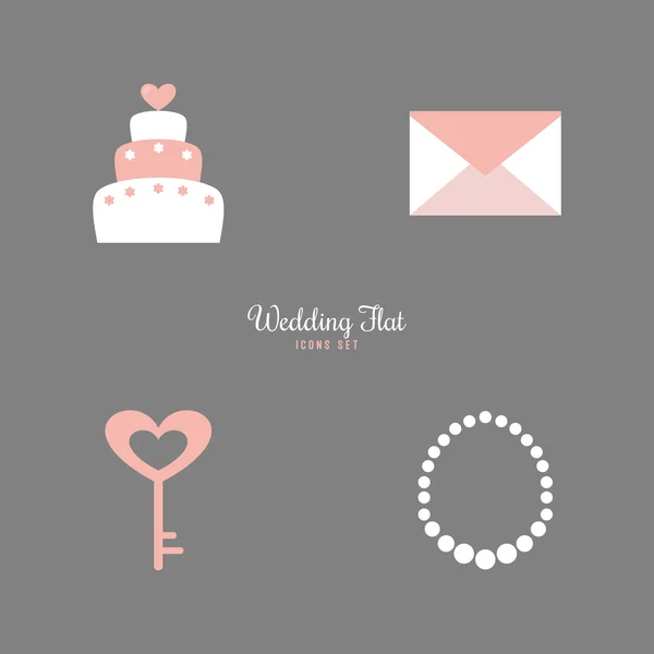 Objetos de boda lindo — Vector de stock