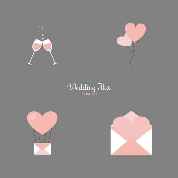 Objets de mariage mignons — Image vectorielle