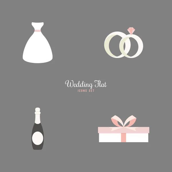 Cute Wedding Objects — Stock Vector