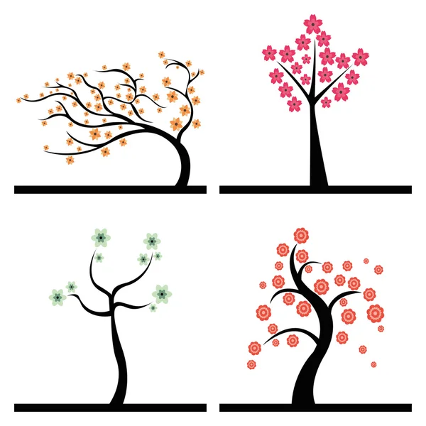 Cute Abstract trees — Stock Vector