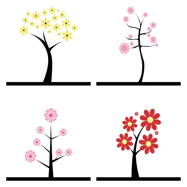 Cute Abstract trees — Stock Vector