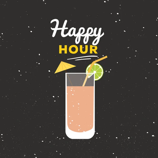 Etiqueta Happy hour —  Vetores de Stock