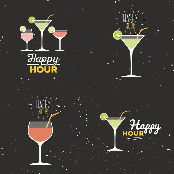 Happy hour etykiety — Wektor stockowy