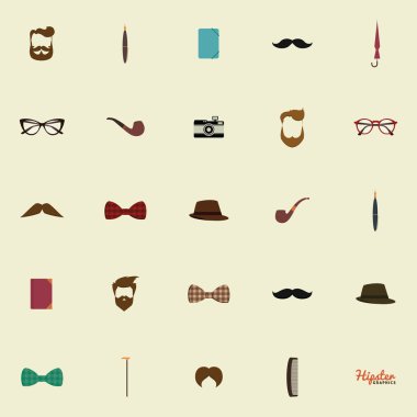 Soyut hipster nesneleri