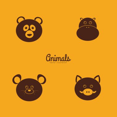 Sevimli hayvanlar siluetleri