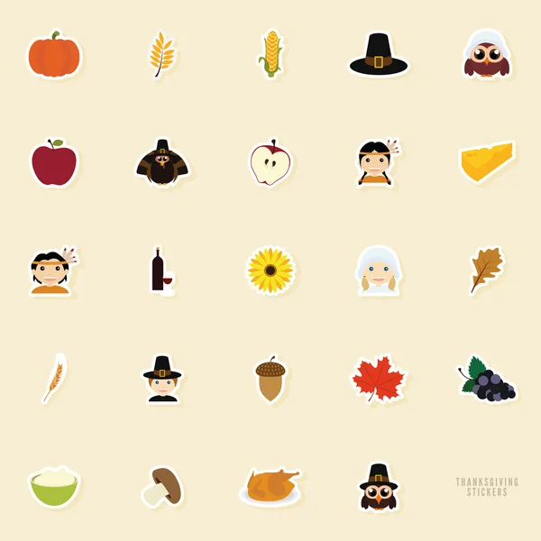 Objets du jour de Thanksgiving — Image vectorielle