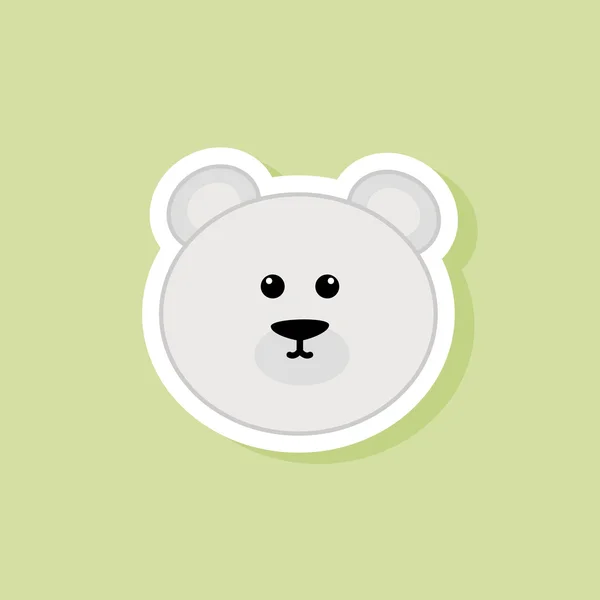 Mignon ours polaire visage — Image vectorielle